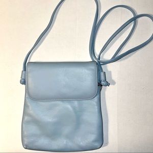 Giani Bernini Blue Leather Crossbody Travel Purse
